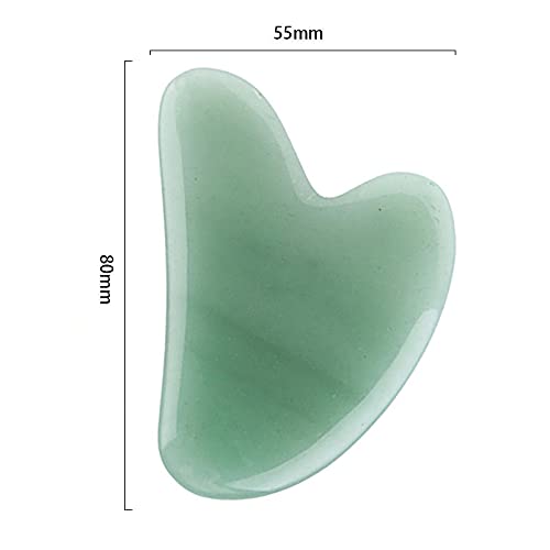 [Australia] - Jopuzia Natural Jade Roller for Face and Gua Sha Set - Beauty Cosmetic Facial Skin Roller Massager Tool (Green Heart set) Green Heart set 