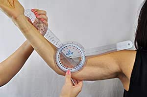 [Australia] - Blue Jay an Elite Healthcare Brand Take a Range Check Clear Plastic Goniometer | 360 Degree Occupational Therapy | 12 inch Physical Therapy Aids 