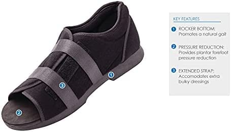 [Australia] - Ossur Soft Top Post-Op Shoe (Male) | Post Surgery, Soft Tissue Procedures and Post Trauma Recovery | Open-Toe, Breathable Top with Extended Straps and Dual Side Closure | Small Size 
