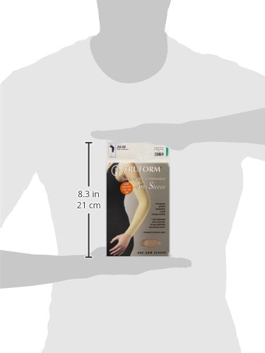 [Australia] - Truform Lymphedema Compression Arm Sleeve, 20-30 mmHg Post Mastectomy Support, Dot Top Grip Band, Beige, Medium 