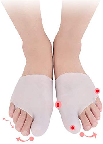 [Australia] - Footsihome 4 Pack Bunion Pads with Big Toe Caps, Silicone Metatarsal Pads Toe Cover, Gel Toe Sleeves Protection for Corn, Reduce Irration from Shoes White 8 Pack 