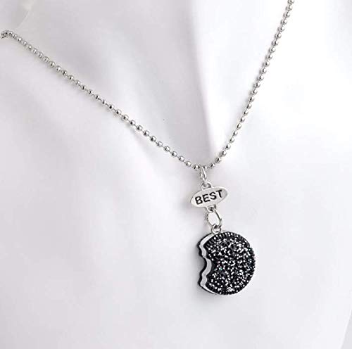 [Australia] - YINLIN Cute 2Pcs Best Friend Cookie and Milk Coffee Cup Oreo Pendant Friendship Necklace 