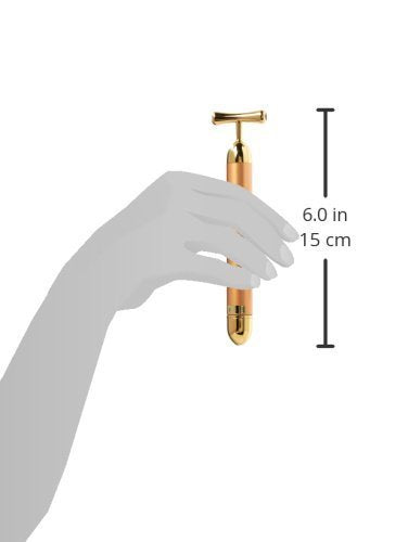 [Australia] - Beauty Bar 24k Golden Pulse Facial Massager, T-Shape Electric Sign Face Massage Tools for Sensitive Skin Face Pull Tight Firming Lift 