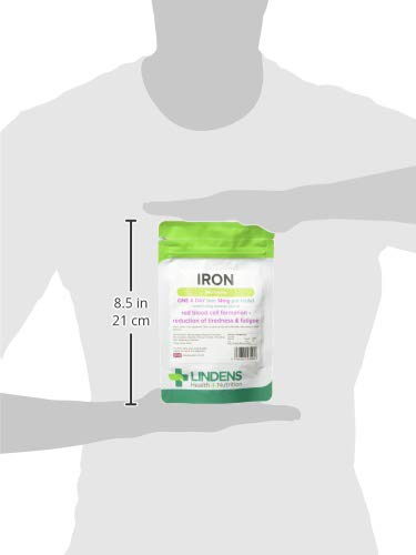 [Australia] - Lindens Iron 14mg Tablets - 360 Vegan Tablets - Reduce Tiredness, Increase Energy | Creates Healthy Red Blood Cells, Normal Oxygen Transportation | Made in The UK | (12 Months Supply) 