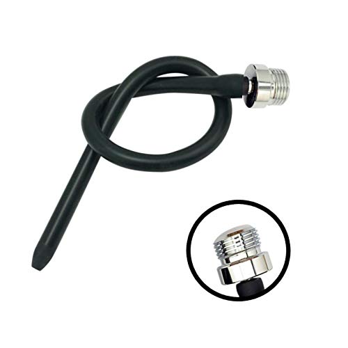 [Australia] - Silicone Nozzle Enema Attachment Reusable Douche Black Hose Nozzle (20 in) 