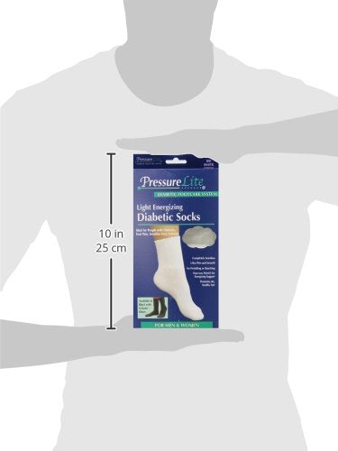 [Australia] - Activa Pressure Lite Light Energizing Diabetic Crew Socks, White, Medium 