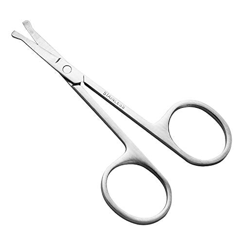 [Australia] - Harlington Group Beard Shaping Tool + Nose Hair Scissors Beard Styling Comb and Template Men's Facial Hair Shaper for Curve Cut, Edging, Neckline, Step Cut & Goatee Beard 