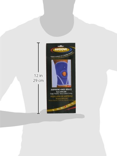 [Australia] - MAXAR Airprene (Breathable Neoprene) Knee Sleeve Compression Brace for Men & Women, Open Patella, Terry Cotton Lining, All-Way Stretch Compression and Support, NKN-209 L Large 