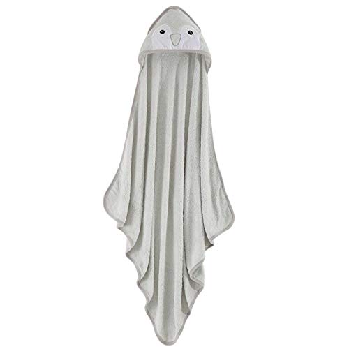 [Australia] - MKW Babies Hooded Baby Towel - Animal, Hooded Bath Towels for Babies, Toddlers – Baby Towel Perfect Baby Gift for Boys and Girl (Grey Penguin) Grey Penguin 