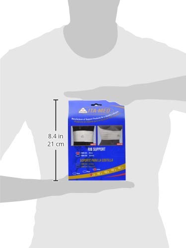 [Australia] - ITA-MED Breathable Elastic Rib Brace, Best Rib Belt for Men, Compression Rib Support Wrap/Binder for Broken, Cracked, Dislocated & Fractured Ribs, Made In USA, Small, White 