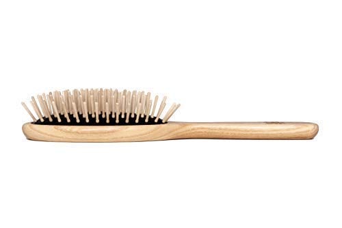 [Australia] - Tek big oval hair brush in ash wood with regular pins - Handmade in Italy 1 Count (Pack of 1) 