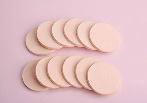 [Australia] - 12pcs Women's Soft Makeup Beauty Eye Face Foundation Blender Facial Smooth Powder Puff Cosmetics Blush Applicators Round Sponges Use for Dry and Wet 