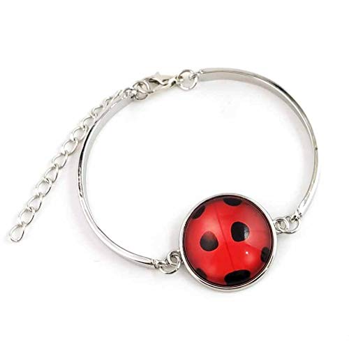 [Australia] - La Espoir Red Ladybug Insect Earring Necklace Bracelet Set 