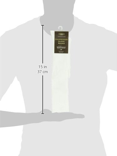 [Australia] - Prestige Medical Nurse Compression Socks, White , 12 Inch 