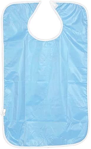 [Australia] - Adult Reusable Washable Meal Bibs, 2 Colors Adjustable Waterproof Bib Snap with Crumb Catcher(blue) Red 