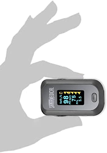 [Australia] - Finger Pulse Oximeter, (SpO2) Blood Oxygen Saturation Monitor with Pulse Rate Measurements and Pulse Bar Graph, Digital Reading LED Display 