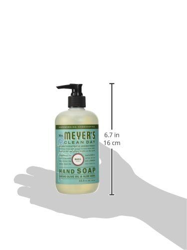 [Australia] - Mrs. Meyer's Clean Day Liquid Hand Soap, Cruelty Free and Biodegradable Hand Wash Made with Essential Oils, Basil Scent, 12.5 oz Bottle 