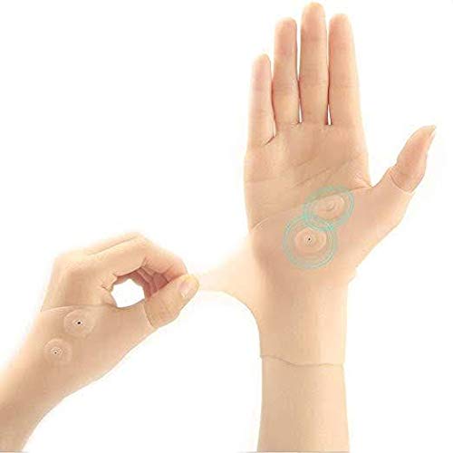 [Australia] - ArthritisHope Wrist and Thumb Support (Skin) - Magnetic Therapy Silicone Gel Glove Protector for Carpal Tunnel, Hand Tendonitis, Typing, Arthritis, Osteoarthritis & Rheumatoid arthritis Pair 