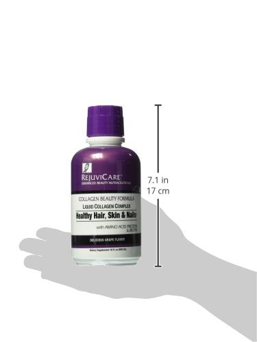 [Australia] - Rejuvicare Liquid Collagen Beauty Formula with Amino Acids, Protein and Biotin, Delicious Grape Flavor, Purple 16 oz ,32 servings 16 Fl Oz (Pack of 1) 