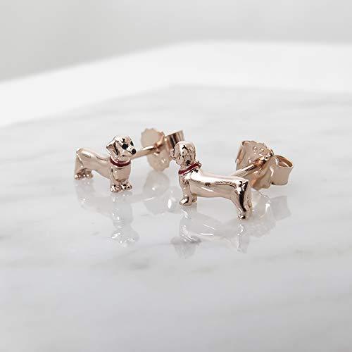 [Australia] - Gemma J Rose Gold Dachshund Studs 