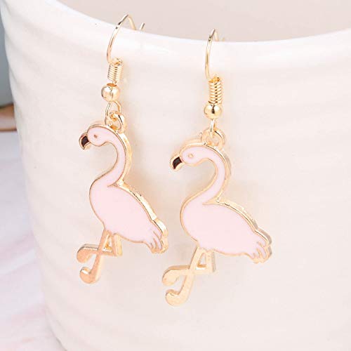 [Australia] - Flamingo Earrings Necklace Set for Women Girls Bird Necklace Flamingo Jewelry Christmas Necklace Gift B:Pink 