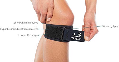[Australia] - Adjustable Hypoallergenic Knee Strap with Gel Cushion for Patella Tendonitis, Osgood-Schlatter, and Patellofemoral Pain Relief - by BioSkin (XS-M) XS-M 