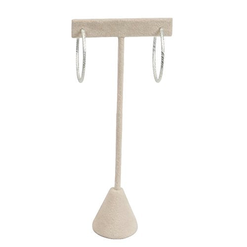 [Australia] - N'icePackaging 6-Pack Beige Faux Suede 6.75" Earring T Stand Display T Shape Showroom and Tradeshow 