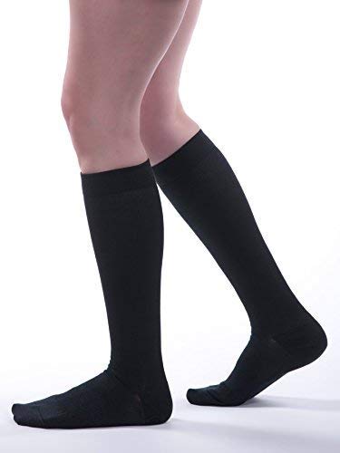 [Australia] - Allegro Unisex 15-20 mmHg Essential 107 Cotton Compression Support Sock, Comfortable Support Garments Black Medium 