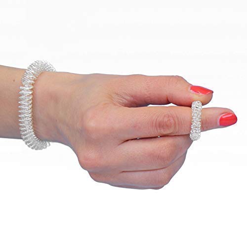 [Australia] - Power-Ring Set - Bracelet (Silver) + Ring (silver small) / Acupressure ring / Massage ring / Massage arm band / Poor massa low silver 