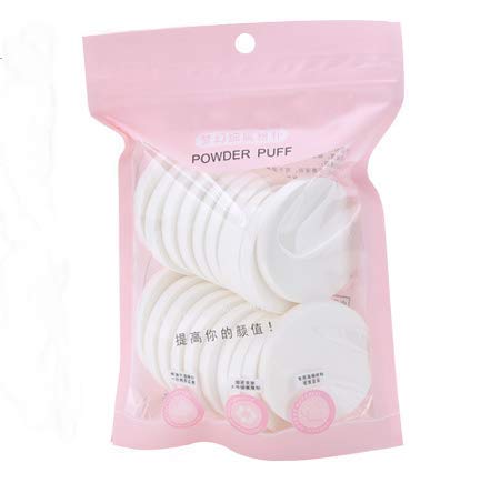 [Australia] - VNDEFUL 20Pcs Makeup Sponge Facial Powder Puff Wet and Dry Dual Use, Cosmetics Blush Applicators Round Sponges Foundation, White 