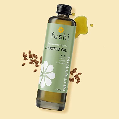 [Australia] - Fushi Organic Flax Seed Oil 100ml | Fresh & Cold Pressed | Rich in Omega 3 Essential Fatty Acids| Best for Inner Health, Dry Skin | Made from English Grown Seeds | | Ethical & Vegan | Made in The UK 