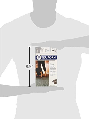 [Australia] - Truform Sheer Compression Stockings, 8-15 mmHg, Women's Knee High Length, 20 Denier, Beige, Large Large (1 Pair) 
