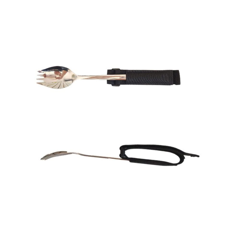 [Australia] - Elderly Eating Aid Hand Strap Adaptive Utensil Holder Easy Grip Spoon Fork Holder Belt Adjustable Dinning Helper for Weak Grip Hand Tremor Disabled Parkinson Arthritis 