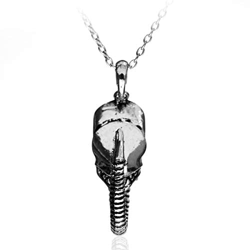 [Australia] - Unisex 925 Sterling Silver Plated Alien Vs Predador Cub Charm Pendant Necklace,20 inch chain 