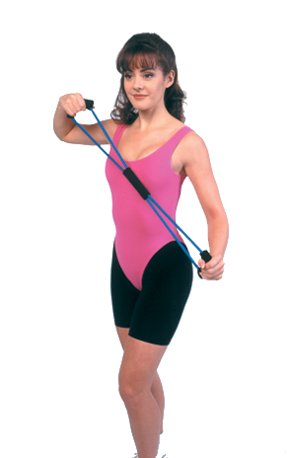 [Australia] - CanDo 10-5586 Tubing BowTie Exerciser, 22", Silver-XX-Heavy Silver: XX-Heavy 22" 