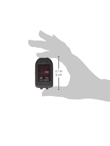 [Australia] - Concord Basics Black Fingertip Pulse Oximeter Blood Oxygen Saturation Monitor with Carrying Case, Batteries, Silicone Cover and Lanyard 