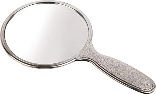 [Australia] - Garden Of Arts Silver Handheld Salon Barbers Hairdressers Extra Big Mirror with Grip Handle 