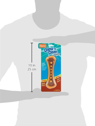 [Australia] - Hartz Chew ‘n Clean Dental Duo Dog Chew Toy, Dog Toy & Bacon Flavored Treat in One, Color & Toy Size Varies Large 1 Count 