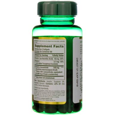 [Australia] - Nature's Bounty Cranberry Fruit 4200 mg, Plus Vitamin C, 120 Softgels 