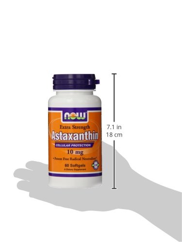 [Australia] - NOW Supplements, Astaxanthin 10mg, Extra Strength,derived from Non-GMO Haematococcus Pluvialis Microalgae and has naturally occurring Lutein, Canthaxanthin and Beta-Carotene, 60 Softgels 