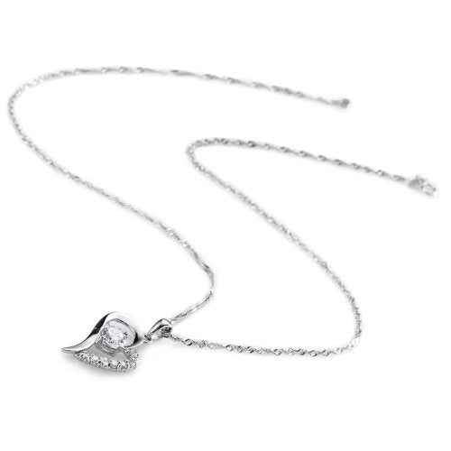 [Australia] - Sterling Silver Heart"Daddy's Girl Love Forever" Necklace Cubic Zirconia Engraved Pendant with Chain 