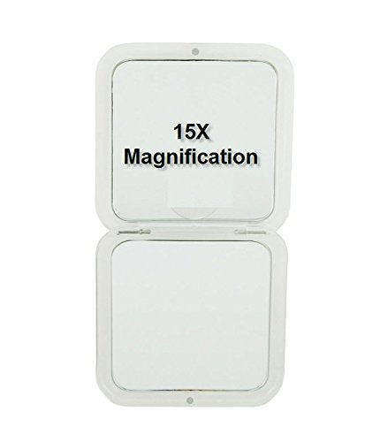 [Australia] - SKÖN lifestyle Missy 15X/1X Personal Compact Mirror - Powerful 15X magnification & traditional 1X mirror, Full 180 degree opening, Effortless magnetic closure and opening- Metallic Silver 