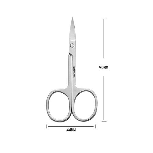 [Australia] - Small Curved Eyebrow Scissors Stainless Steel for Women Beauty Eyelash Extensions Shaping Facial Hair Small Scissors Mustache Beard Nose hair Eyelash trimmer Scissors Cuticle Trimming Remover Tool 1pcs Curved Eyebrow Scissors 