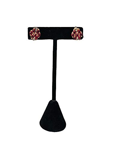 [Australia] - 6-Pack 6.75" Tall - Black Earring T Stand Display T Shape Showroom and Tradeshow (Black Velvet (6.75" H)) 