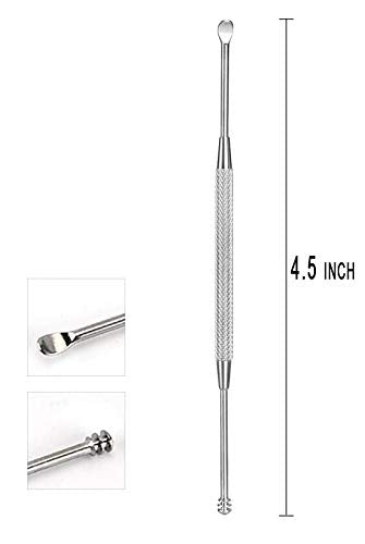 [Australia] - Luxxii 2 Pack - Stainless Steel Ear Spoon Portable Double-Ended Ear Pick Earwax Cleaning Tools Removal Ear Cleaner Spoon Spiral Ear Clean Tool 