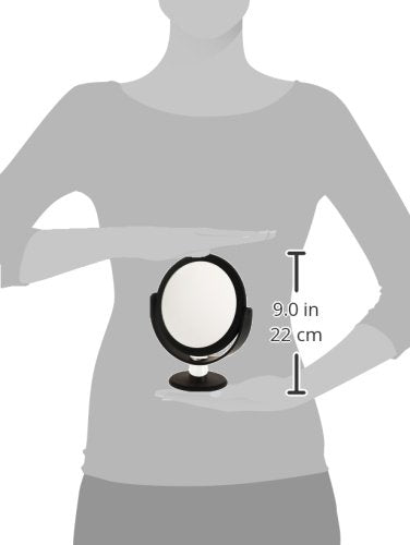 [Australia] - Danielle Creations Soft Touch Black Round Vanity Mirror, 10X Magnification 