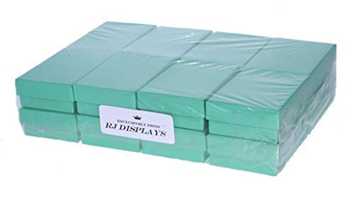 [Australia] - 16 Pack Cotton Filled Teal Blue  Robin's Egg Blue Color Cardboard Jewelry Gift and Retail Boxes 3 X 2 X 1 Inch #32 Size by R J Displays 