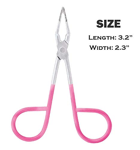 [Australia] - Curtis PROFESSIONAL Salon TWEEZERS with Easy Scissor Handle, CASE Included; The BEST PRECISION EYEBROW TWEEZERS Men/Women; Tools for Facial Hair, Ingrown Hair, Blackhead; Pink & Silver EASY TO HOLD 