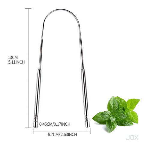 [Australia] - JOX Tongue Scraper Naturally Anti-Microbial - 100% Stainless Steel Tongue scrapers Tongue Care Tool Best Metal Tongue Cleaner and Bad Breath for Adults Oral Hygiene Includes 1 Cotton Bag (2) 2 