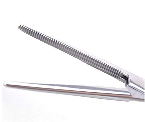 [Australia] - WUWYOUWL Hemostat Forceps, Stainless Steel Dog Cat Pet Scissors Ear Hair Clamp Fishing Scissors Tools (12.5cm Bent) 12.5cm Bent 